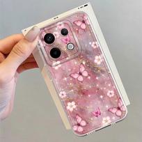 Case for Xiaomi Redmi Note 14 Pro Plus 12 9 10 A4 11S 10S Note 13 14C 12S 13C 11 Soft Phone Cover Pink Butterfly Flower Redmi Note 9