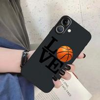 Case for iPhone XS Max 17Air 13 12 11 17 Pro Max XR 15 16 14 Plus 7 8 Black Soft Phone Cover Sport Love Basketball Texture iPhone 6