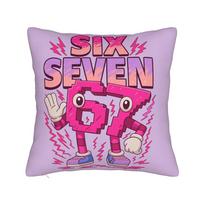 Bruh Steal A Brainrot 67 Six Seven Funny Brainrot Meme Pillowcase Cushion Cover Gift Pillow Case Cover Seater Dropshipping Peach skin 18*18(CM)-1Pcs
