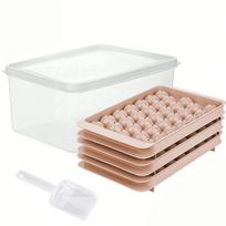 with Ice Shovel Ice Cube Maker Box 3 Layer Ice Ball Storage Box Round Ice Cube Trays  Household M rožinė