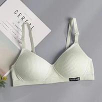 Moterų mergaičių medvilniniai apatiniai liemenėlės su viela nemokamai Push Up apatinis trikotažas Bralette Brassiere Seamleass Bras S žalia