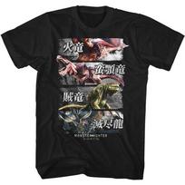 Monster Hunter 4 Monsters juodi unisex marškinėliai XXL gray