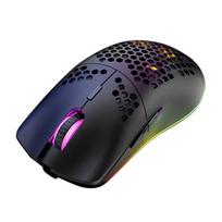 XYH80 foninio apšvietimo pelė įkraunama korio dizaino RGB apšvietimas juoda