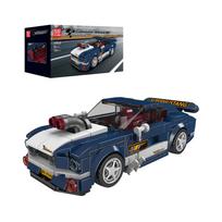 MOULD KING „Speed ​​Champion Mustang 1967 Supercar 27048“ statybinis žaislų rinkinys, kolekcionuojamas modelis, automobilio blokas, dovana vaikams 8+(376 vnt) gray