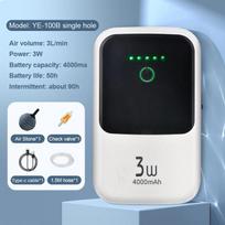 Itin tylus akvariumo USB įkrovimo deguonies siurblio oro kompresorius žuvų bako deguonies siurblys, vienas dvigubas išėjimas su atbuliniu vožtuvu Single hole 3w air stone balta
