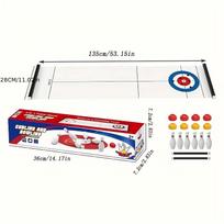 1 Dėžutė Stalo Žaidimo Rinkinys Stalo Kerlingas Daugiažaidis Žaidimas Kerlingas Boulingas 2-in-1 Žaidimo Rinkinys Šeimos Vakarėlio Stalo Žaidimo Rinkinys Curling and Bowling 2 in 1