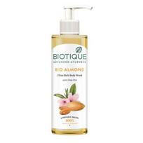 Biotique Migdolų aliejus itin sodrus kūno prausiklis| Palaiko natūralų odos pH| Muilo neturintis kūno prausiklis, tinkantis visų tipų odai | 200 ml