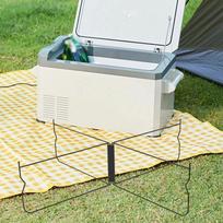 Collapsible Cooler Stand Ice Box Support Stainless Steel Storage Unit Universal Luggage Holder for Black Curved