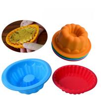 Silikoninė nėrinių forma šifonui, musui, keksiukams, gimtadienio tortams, pūsto ryžio pyragams ir kepimo padėklams 16 Round Flower Cup raudona