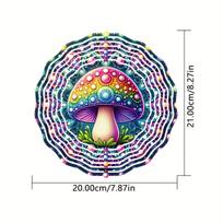 Bohemian Mandala Mushroom Wind Spinner 2D Stainless Steel Metal Sculpture Decoration 01A