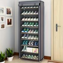 10-Tier Metal Shoe Rack with Dustproof Cover - Easy Assembly Large Capacity Organizer for Entryway, Home & Dorm Storage, Shoe Storage Organizer 10-Tier