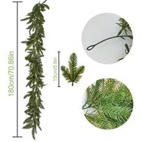 Dirbtiniai imituoti žali augalai, plokščios pušies ir rotango juostelės, Kalėdų ir Helovino namų fasadai, lauko vestuvių dekoracijos Pine vine  1pc