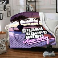 1 vnt. Grand Theft Auto minkštas flanelinis pledas su dizainerio spauda. Jaukus pledas visais metų laikais, puikiai tinkantis ant sofos, lovos, biure 80x120cm
