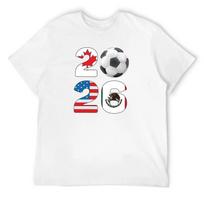 2026 Šiaurės Amerikos Futbolo Masinis Renginys Futbolo Kamuolio Marškinėliai individualūs marškinėliai juokingi kostiumai per dideli marškinėliai vyrams S balta