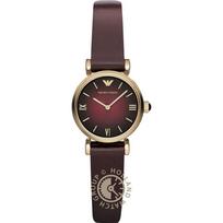 Emporio Armani Gianni T-Bar Mini Brown Brown Leather Ladies Quartz Analog Watch AR1758 ruda
