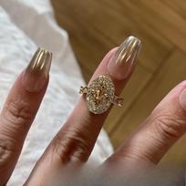 Medieval Full Diamond Iris Ring Women's Light Luxury Niche High Sense Unique Stacking Index Finger Ring Ring adjustable open band