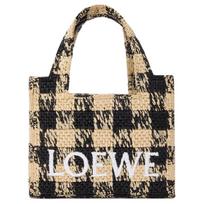 Loewe Mini Font Tote Bag Natural/Black Women Tote_bags Tan ALF1V46X10-2165 Basic Set (Bag+Dust Bag)