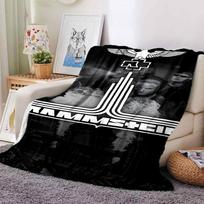 1 vnt. RAMMSTEIN MUSIC minkštas flanelinis visų sezonų pledas namams, biurui, lauko naudojimui Patvarus komfortiškas minkštas šiltas pledas namams 80x120cm
