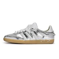 Adidas Originals SAMBA OG Low top Skateboard Shoes Women's Silver White JR0035(TeamR-) 38
