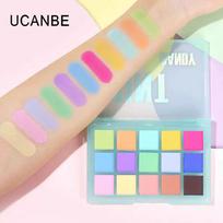 UCANBE Macaron 15 spalvų akių šešėlių paletė su blizgučiais, perlamutriniais ir matiniais atspalviais. gray