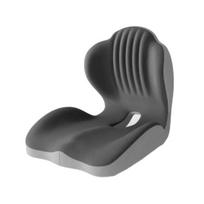 Ergonomiška sėdynės pagalvėlė su juosmens atrama, kvėpuojanti biuro kėdės pagalvėlė nugarai ir sėdmenims, didelio tankio atminties putplasčio sėdynės pagalvėlė automobiliui, namams tamsiai pilka spalva