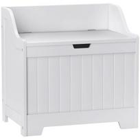 Daiktadėžė su suoliuku, MDF, 61L, balta 56,5 x 38 x 56 cm iki 30kg
