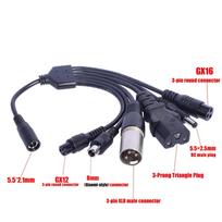 6 viename Universalus Elektrinio Motorolerio Įkroviklio Adapterio Kabelis 5.5×2.1mm Moteriška Jungtis į GX16 XLR GX12 DC5.5 skirtas Xiaomi Ninebot