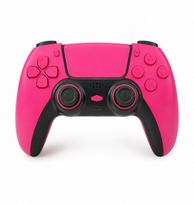 Belaidis Bluetooth žaidimų pultelis, suderinamas su PS4, PC, Android ir iOS, su vibracija, Touch Pad, judesio jutikliu ir programuojamais galiniais mygtukais (T-411)