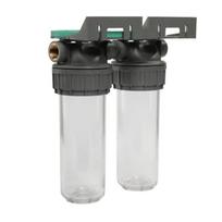 Dvigubas vandens filtro korpusas Ecosoft 3P Grey Duplex 10" (jungtis 1/2")