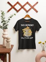 Taco Emergency Cat Sombrero T-Shirt: Funny Cinco de Mayo Fiesta Tee L