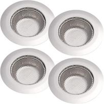 Virtuvės kriauklės sietelis sidabrinis 4 vienetai 11x6.25x2.2 cm — kriauklės tinklelis, nuotėkio filtras, virtuvės reikmenys, plieninis dušo sietelis, vamzdžių apsauga, kriauklės kamštis, maisto likučių gaudyklė