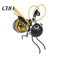 Solar String Lights Outdoor Hanging Bee Light Metal Figurine Garden Decoration Waterproof No Wiring Powered for Patio Yard Balcony Fence Porch Decor auksinė