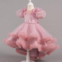 Children's Summer Performance Tutu Dress - Mesh Princess Style for Ages 3-10 130cm