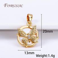 18K Real Gold Plated Butterfly Pendant DIY Necklace Making Accessories,Natural Shell Square Charms  Accessory DIY Jewelry Crafts 1 Piece