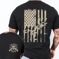 Patriotic American Basic Crew Neck T-shirt with One Nation Under God Gift for Me XXXXL