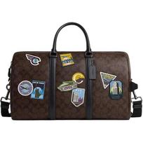 COACH Venturer PVC With Cow Leather Travel Bag Mens Dark Coffee One Size tamsiai ruda spalva