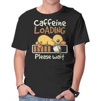 Unisex Crew Neck T-Shirt Caffeine Loading Graphic Short Sleeve Casual Tee L