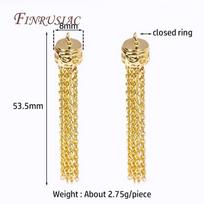 18K Gold Plated Brass Metal Chains Tassel Charms For Earrings Jewelry Making Supplies DIY Tassel Pendant Jewelry Findings 1 pair