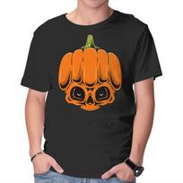 Unisex Crew Neck T-Shirt The Pumpkin Skull Graphic Short Sleeve Casual Tee XXL