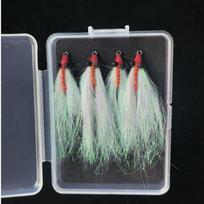 4pcs/Box Worm Trout Artificial Bait White Ice Dubbing Minnow Fly Fly Fishing Lure  Bass Fishing 10# raudona