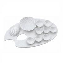 Seashell Shaped Artist Paint Palette with Multiple Wells for Mixing Colors Durable Lightweight Design for Acrylic Oil Watercolor Painting One Size