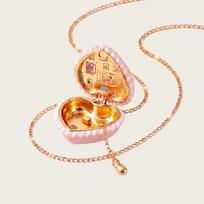 Playful Design Heart-shaped Choker Interesting Hinged Pendant Necklace  Popular Gift Style E