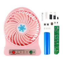 Portable Pocket Handheld Fan Making Kit USB Operated-Pink