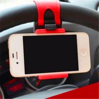 Support Voiture Téléphone Universel à Fixer sur le Volant pour iPhone 6 6S Plus Samsung Smartphone etc - Noir Rouge