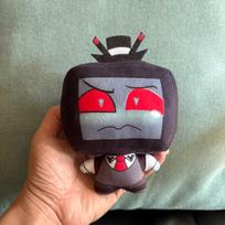 Lovely Cry or Smile Style Anime 3V Vox Plush Toy Bag Keychain Funny Animation Hazbin Hotel Character Figure Plushie Pendant Doll About 15cm