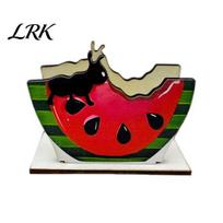Watermelon Napkin Holder Wooden Holder, with Universal Card Slot, Summer-Themed Designs, Clutter-free Dining Table Organizer Solid Wood Tissue D