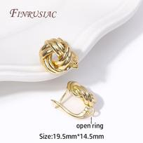Fashion Rhodium/18K Gold Plated Metal Twist Round Earrings Clasps Hooks Fasteners, Handmade DIY Creative Earring Accessories 1 pair