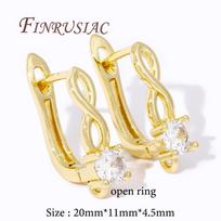 Earwires Jewellery Findings 18K Gold Plated Earwire Fasteners Earring Hooks Accessories For DIY Women's Earrings Making 1 pair