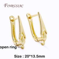 DIY Women's Earring Making Accessories 18K Gold Plated Anti-Allergy Basic Ear Wire Fasteners Earring Hooks Fittings 1 pair