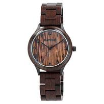 Montre - RAPTOR - Cedric - Bracelet bois wengé marron - Boîtier 39 mm acier inox - Quartz GL32 ruda